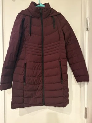 DKNY Down Jacket Burgundy Knee Long Size medium  - Image 1 of 4