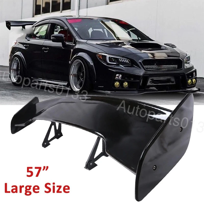 57'' Rear Trunk Spoiler GT-Style Racing Wing ABS Glossy Black For Subaru WRX STI Foto 1 de 4