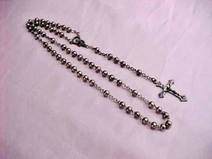 Sterling Rosenkranz Perlen, Kreuz & Mitte Italien - Bild 1 von 7