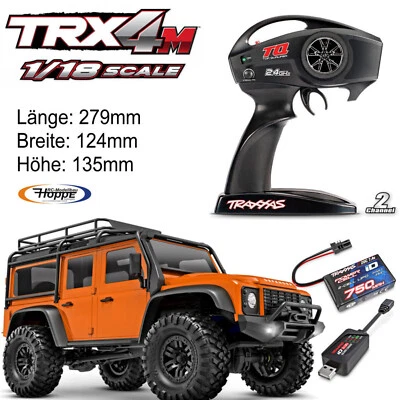 Traxxas TRX-4M Land Rover Defender 4x4 Arancione Rtr Incl. Batteria / Ruspa 1/18 - Immagine 1 di 4