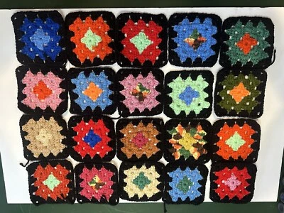 Granny Square LOTE DE 20 piezas - Crochet Afgano, Bufanda, Almohadas, Bolsas y más! Foto 1 de 2