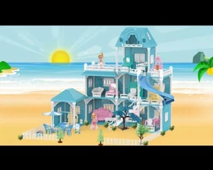 Große Villa Urlaub Puppenhaus für Kinder ab 3+ 3-stöckig 8 Zimmer Traum Puppenhaus - Bild 1 von 24