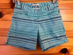 Adidas Blue Striped Shorts EUC Girls Size M 10-12 - Picture 1 of 3