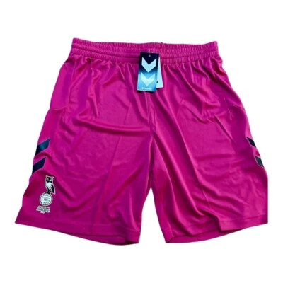 Oldham Athletic AFC Hummel Mens Football goalkeeper Shorts pink large - Image 1 of 2