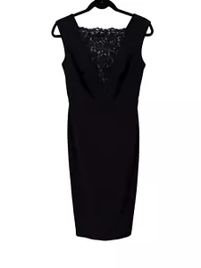 Abito Calvin Klein nero pizzo inserto cocktail party taglia 2 CareerWear maturo preppy - Foto 1 di 6