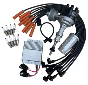 Distributor + Wires, S Plugs, ICM, Coil For Ford F-150 F-250 F-350 E-350 289-302 - Picture 1 of 10