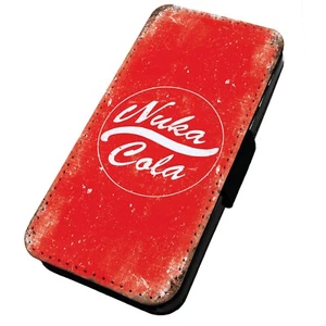 Printed Silicone Flip Mobile Phone Case Cover - Nuka Cola Worn Shelter Vault - Picture 1 of 4
