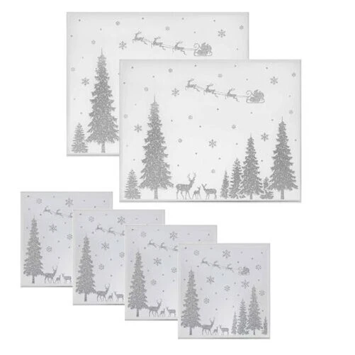 Weihnachten Glitzer Wald Glas Platzdeckchen Oder Untersetzer - Wähle Artikel - Bild 1 von 1