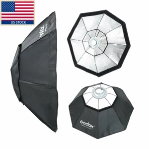 US Godox Top Octagon Softbox 37' 95 cm attacco fiocco per flash strobo studio - Foto 1 di 9