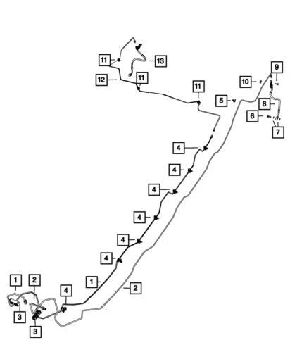 Manguera de freno trasera derecha genuina Mopar 2020-2025 Jeep Wrangler 68396066AA Foto 1 de 1