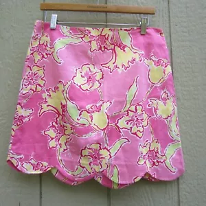 Lilly Pulitzer Lynnie Skirt womens 6 Hotty Pink Day Lynnie Scallop Hem Fairecore - Picture 1 of 12