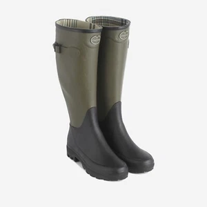 Le Chameau Manior UK Size 8 Womens Wellingtons Boots Vert Olive & Black - Picture 1 of 6