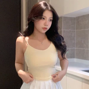 Summer Women Solid Color Sexy Spaghetti Strap Sleeveless Backless Slim Camisole - Picture 1 of 13