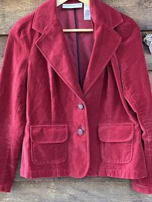 Liz Claiborne First Issue Red Velvet Blazer Medium 23 Length - Image 1 of 4