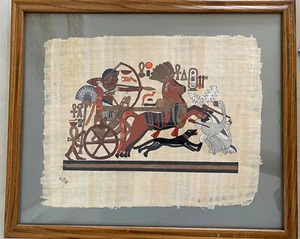 Authentisches Vintage altägyptisches Gemälde auf Papyrus aus der Franklin Minze - Bild 1 von 4