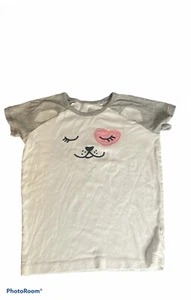 Gap Kids Girls Size 14 White Gray Puppy Sleepwear Shirt - Picture 1 of 7