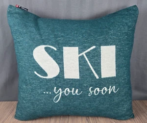 David Fussenegger Ski You Soon green down pillow, New, 15" World Traveler - Picture 1 of 5