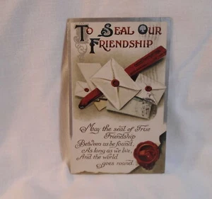 To Seal Our Friendship Antique Postcard 1909 . - Bild 1 von 2