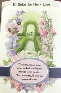 Happy Birthday LOVE Card, ForHER, Your WOMEN Nature's Sketchbook, Hallmark NS18 - Picture 1 of 7