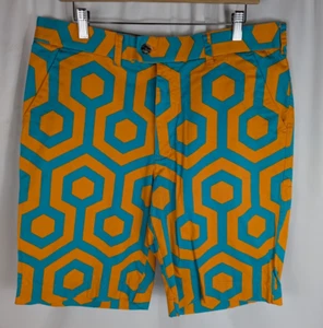 Loudmouth Shorts Men’s 36 Colorful Geometric Print Golf Stretch - Picture 1 of 14