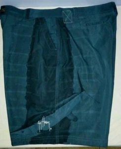 Guy Harvey Boardshorts grün schwarz Schwertfisch Muster 42 neu ohne Etikett - Bild 1 von 6