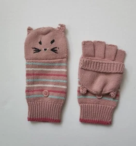 Hanna Andersson Girls Convertible Critter Cat Mittens Gloves ~ Sz Large - Picture 1 of 5