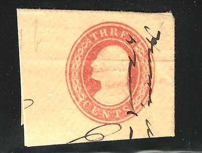 Untyped 3 Cent Washington Postal Stationary Corner 1850-60's US 81B21 - Image 1 of 2