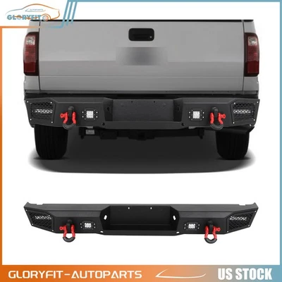 Rear Top Steel Bumper For 1999-2016 Ford F250-F550 Super duty W/ Lights &D-Rings Foto 1 de 2