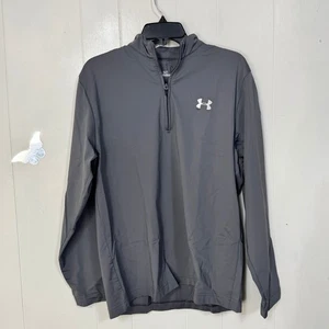 Under Armour Mens Gray 1/4 Zip Long Sleeve Pullover Athletic Shirt Size Medium - Picture 1 of 12