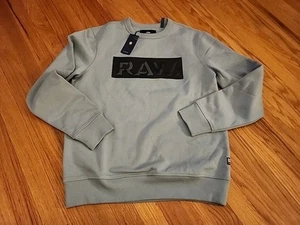NUEVO CON ETIQUETAS $110 G-Star Raw Dot Box Gráfico Sudadera Pesada Verde Iceberg Mediana - Imagen 1 de 3