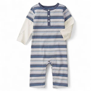 Gymboree Striped One-Piece Romper Baby Boy Size 12 18 Months 12/18 Navy Fall - Picture 1 of 6
