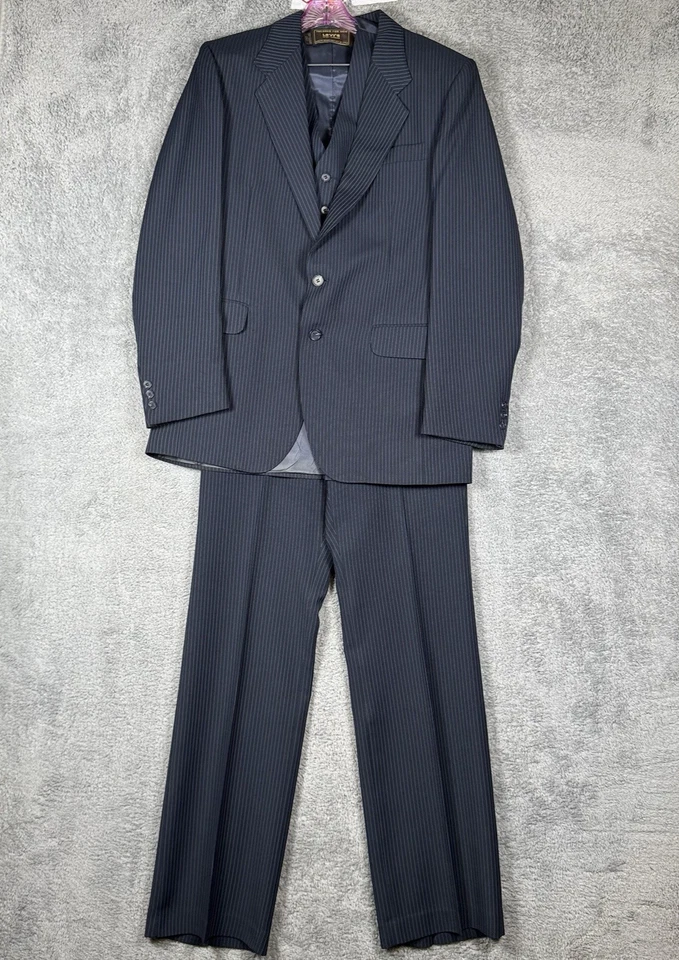 Traje de acción vintage Levi’s 40L 32x34 3 piezas Sta-prest años 80 Rockabilly Western Foto 1 de 4