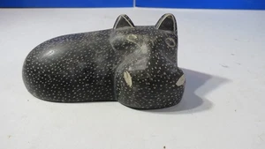 Resting Hippo Original Soapstone sculpture Art 4" ACROSS - Picture 1 of 5