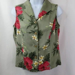 Havana Jack's Cafe Hawaiihemd Damen PM tailliert ärmellos Bluse Oberteil geblümt - Bild 1 von 9