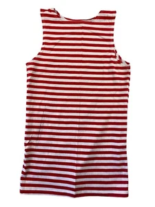VINTAGE Breton Stripe Adult Tank Top T Shirt Military Cotton Russian Telnyashka - Picture 1 of 5