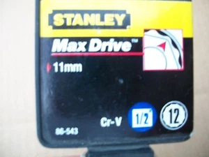 NEW STANLEY 1/2 in Drive 11 mm MAX DRIVE 12 POINT SOCKET - Foto 1 di 4