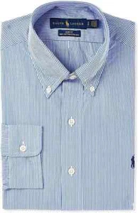 Polo Ralph Lauren Men's Classic Fit Poplin Sport Shirt Blue/White Hairline Sz XL - Picture 1 of 1