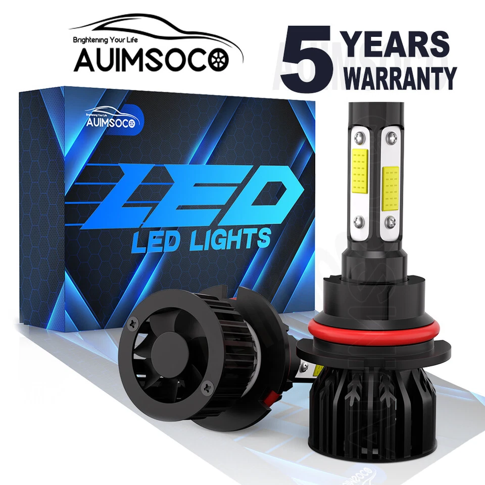 For Mercury Cougar XR-7 Sedan 2-Door 1991-1997 9007 LED Headlight High Low Bulbs - Image 1 of 4