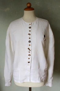 Trachtenbluse Trachtenhemd Bluse Trachten weiß weiss tolle Knöpfe 38 / M - Bild 1 von 3