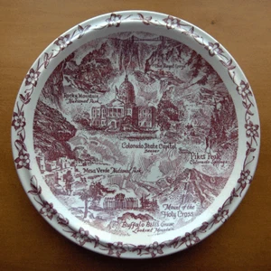 Vernon Kilns Colorado state collector plate~Artist signed Frank Bowers~pristine - Picture 1 of 4