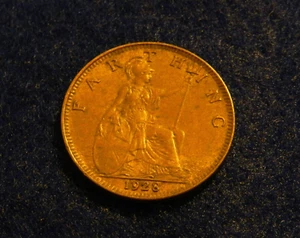 1928 Great Britain Farthing  - George V - Beautiful Coin - See PICS - Picture 1 of 2