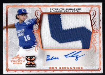 2020 Leaf Trinity Patch Autographs #PABH1 Ben Hernandez - Image 1 of 2