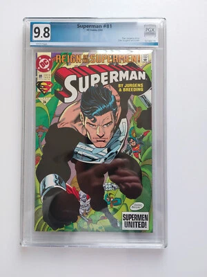 Superman #81 PGX 9.8 NM/Mint white pages 1st Black suit cover - Image 1 of 2