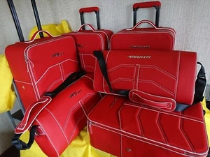 Ferrari 488 SPIDER & GTB bag set leather travel luggage red 6 pc - Picture 1 of 4