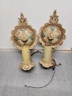 2 Vintage Art Deco Cast Iron Wall Sconces  FOR RESTORATION AS-IS 