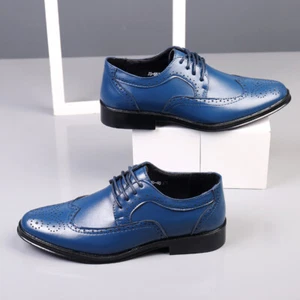 Mens Smart Memory Foam Shoes Lace Up Brogue Work Office Oxford Shoes Size 5-12 - Picture 1 of 79