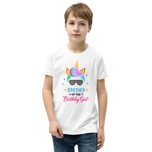 Brother of the Birthday Girl Unicorn T-Shirt - Picture 1 of 13