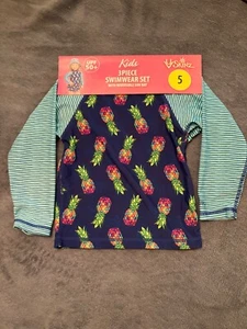 KIDS UV SKINS 3 PIECE SWIMWEAR SET SZ 5 UPF 50+ BRAND NEW. REVERSIBLE SUN HAT - Picture 1 of 3