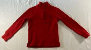 Polo Ralph Lauren Boys Size 8 S/P Red Sweater Mock Neck 1/4 Zip - Picture 1 of 4