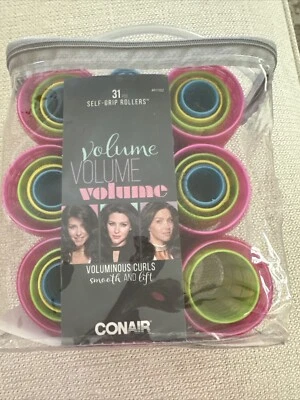 Juego de 31 rodillos de autoagarre CONAIR rizos voluminosos de varios tamaños, suavizantes, elevación  Foto 1 de 4